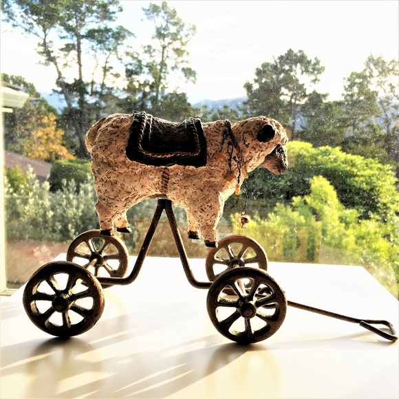 ROCKING Sheep ART FIGURINE  on Rolling Wheels - Picture 2 of 8
